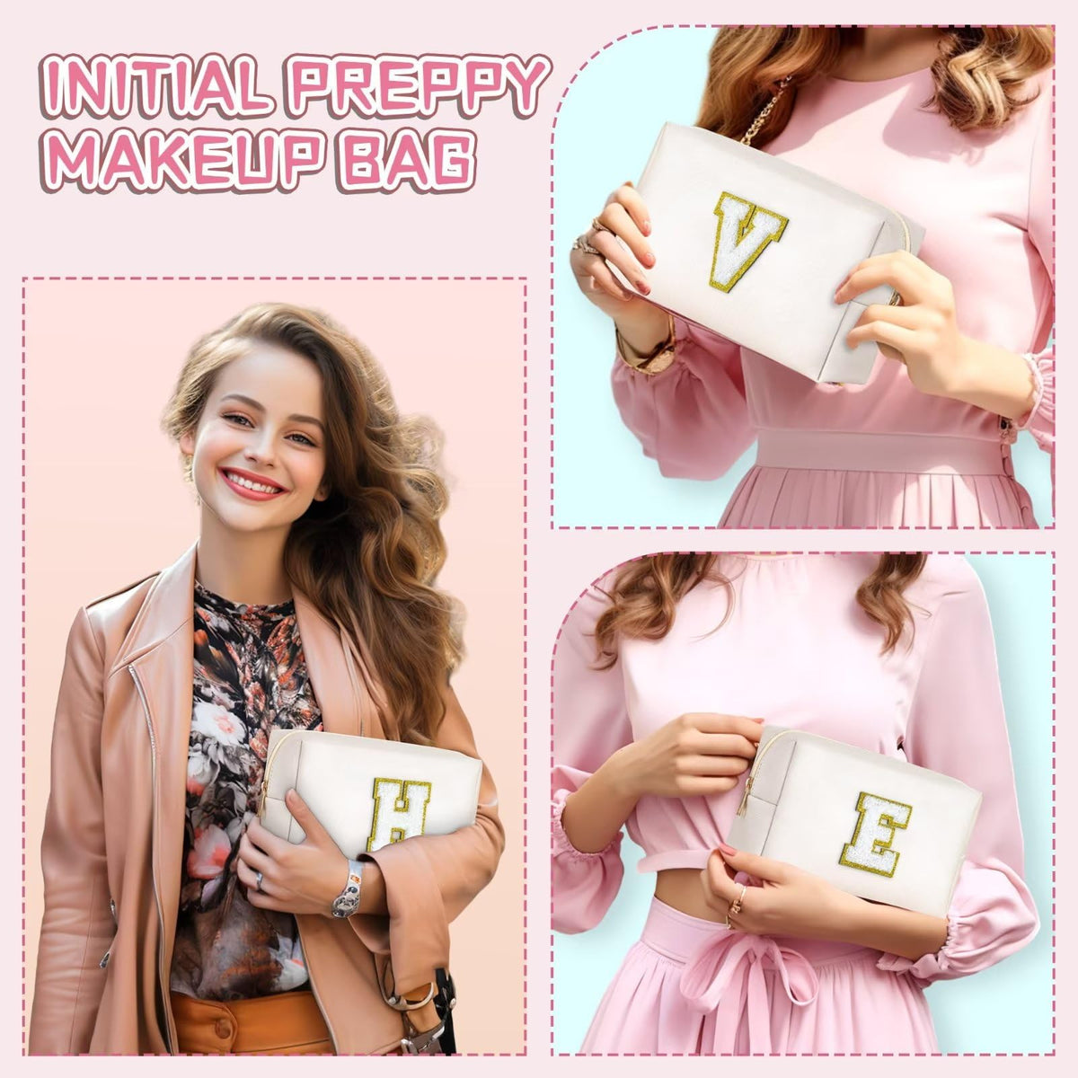 TOPEAST Travel Makeup Bag lifestyle shot with accessories