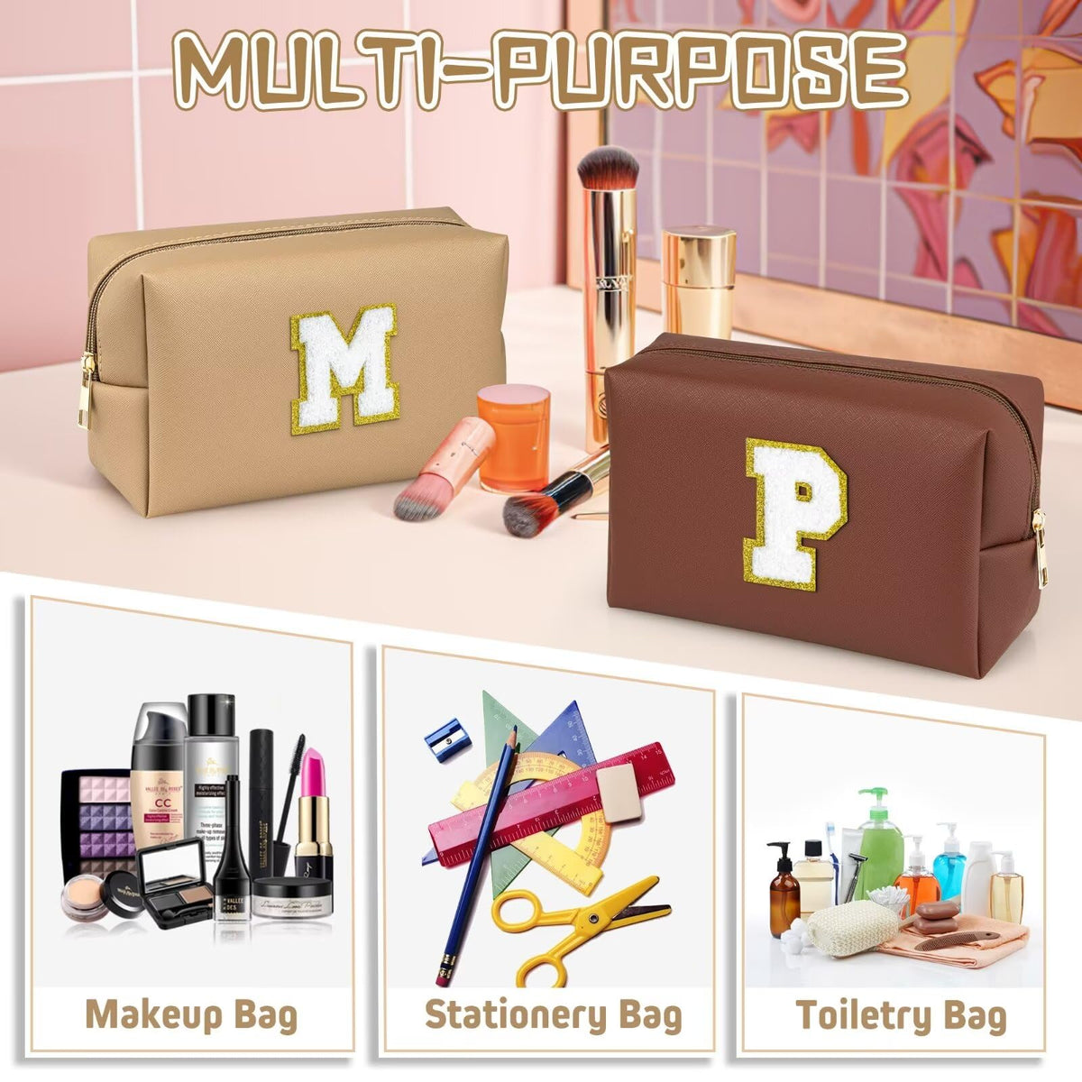 TOPEAST travel makeup bag placed in a suitcase