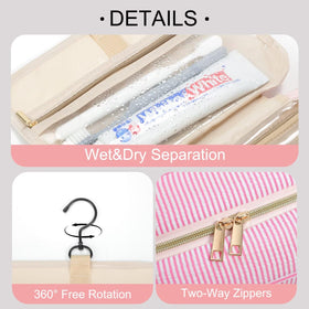 TOPEAST Travel Toiletry Bag with initial patch detail