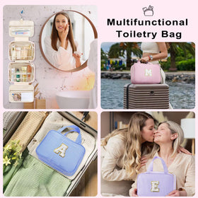 TOPEAST Travel Toiletry Bag with personalised initial patch