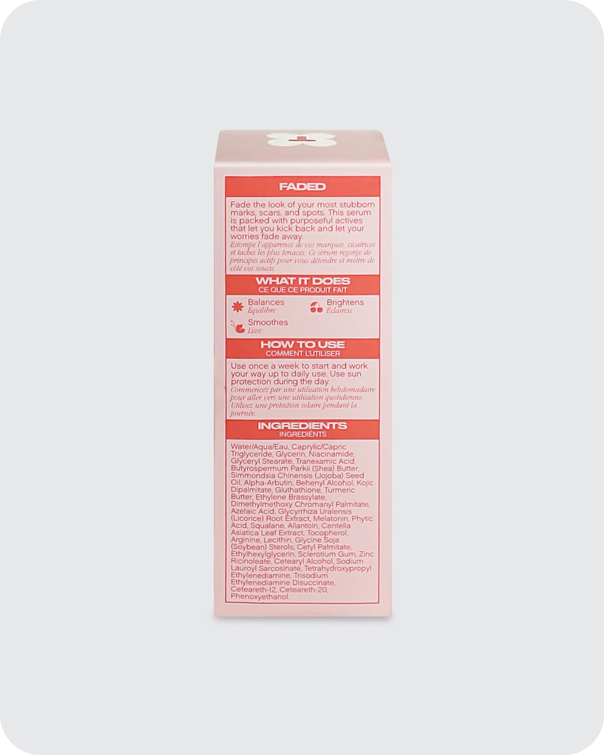 Topicals Faded Brightening Serum packaging side view