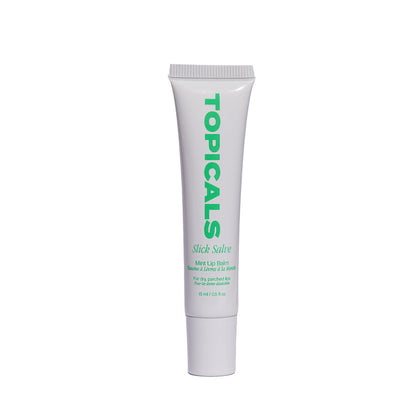 Topicals Slick Salve Mint Lip Balm front view with packaging