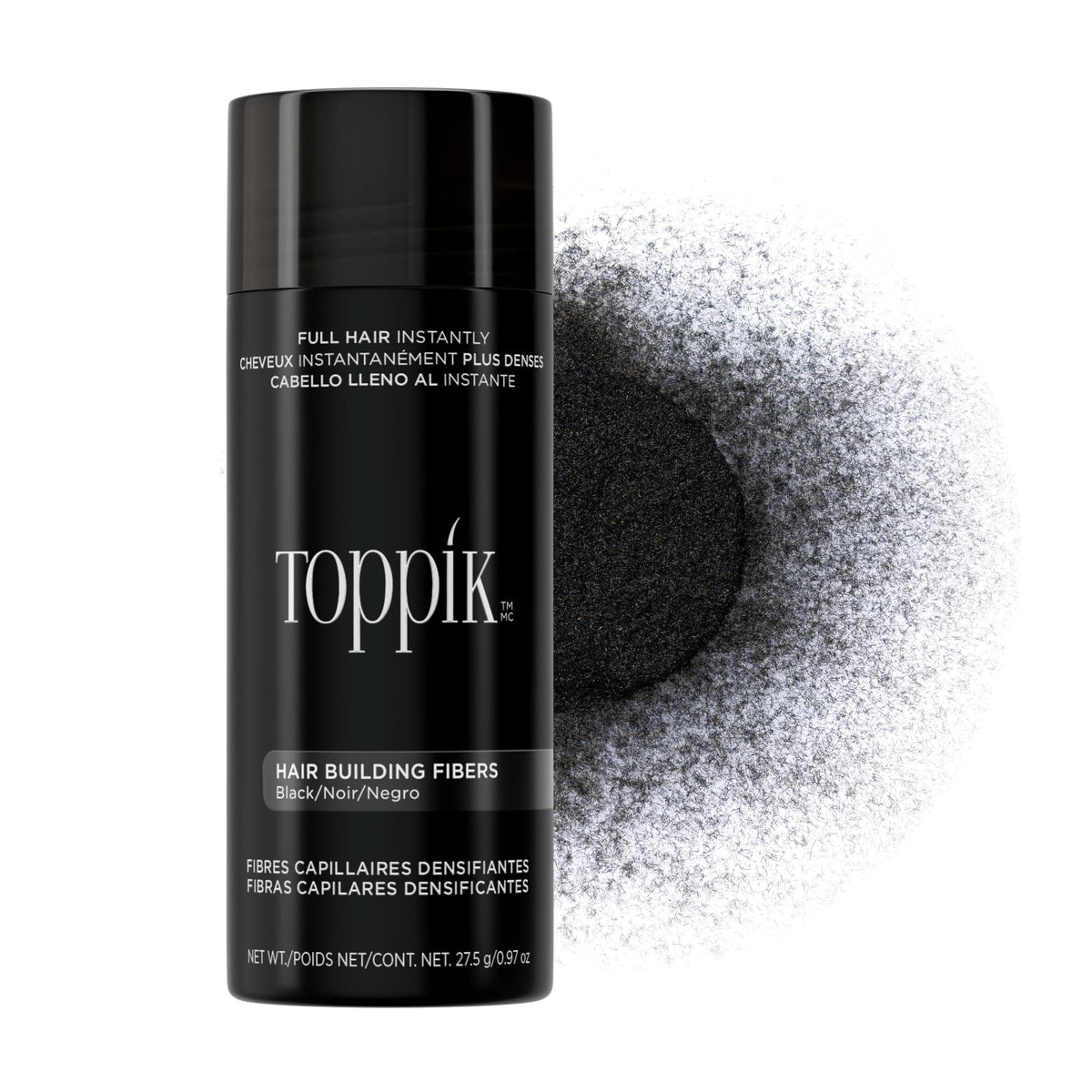 TOPPIK Hair Building Fibers Black 27.5g front view