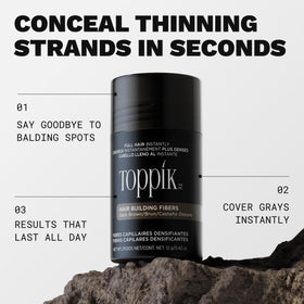 Toppik Hair Building Fibers Black 55g packaging