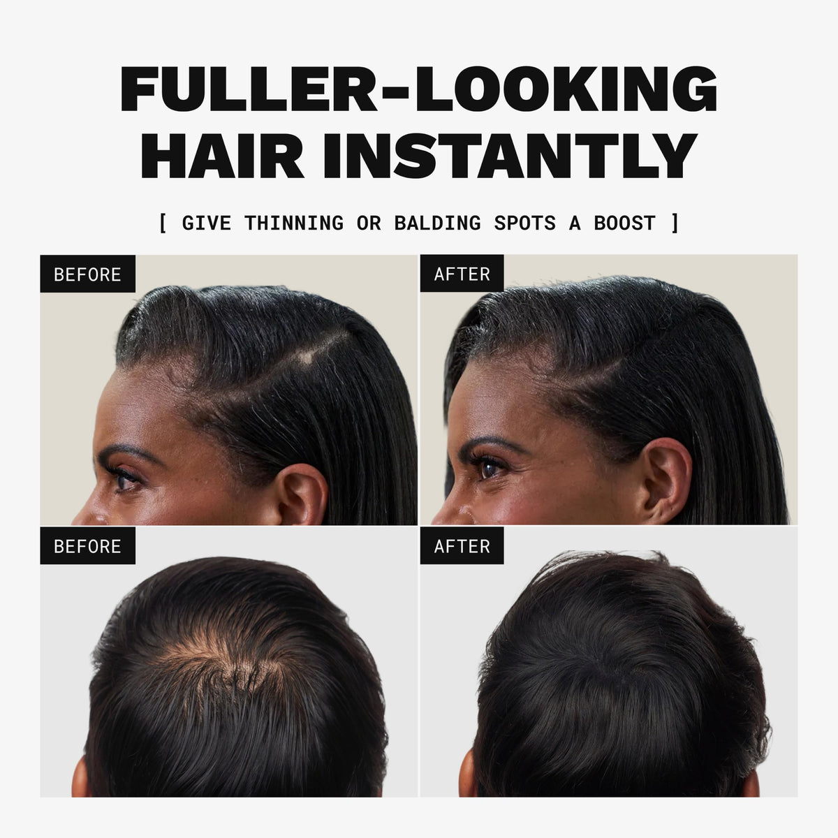 TOPPIK Hair Building Fibers Dark Brown 55g application demonstration
