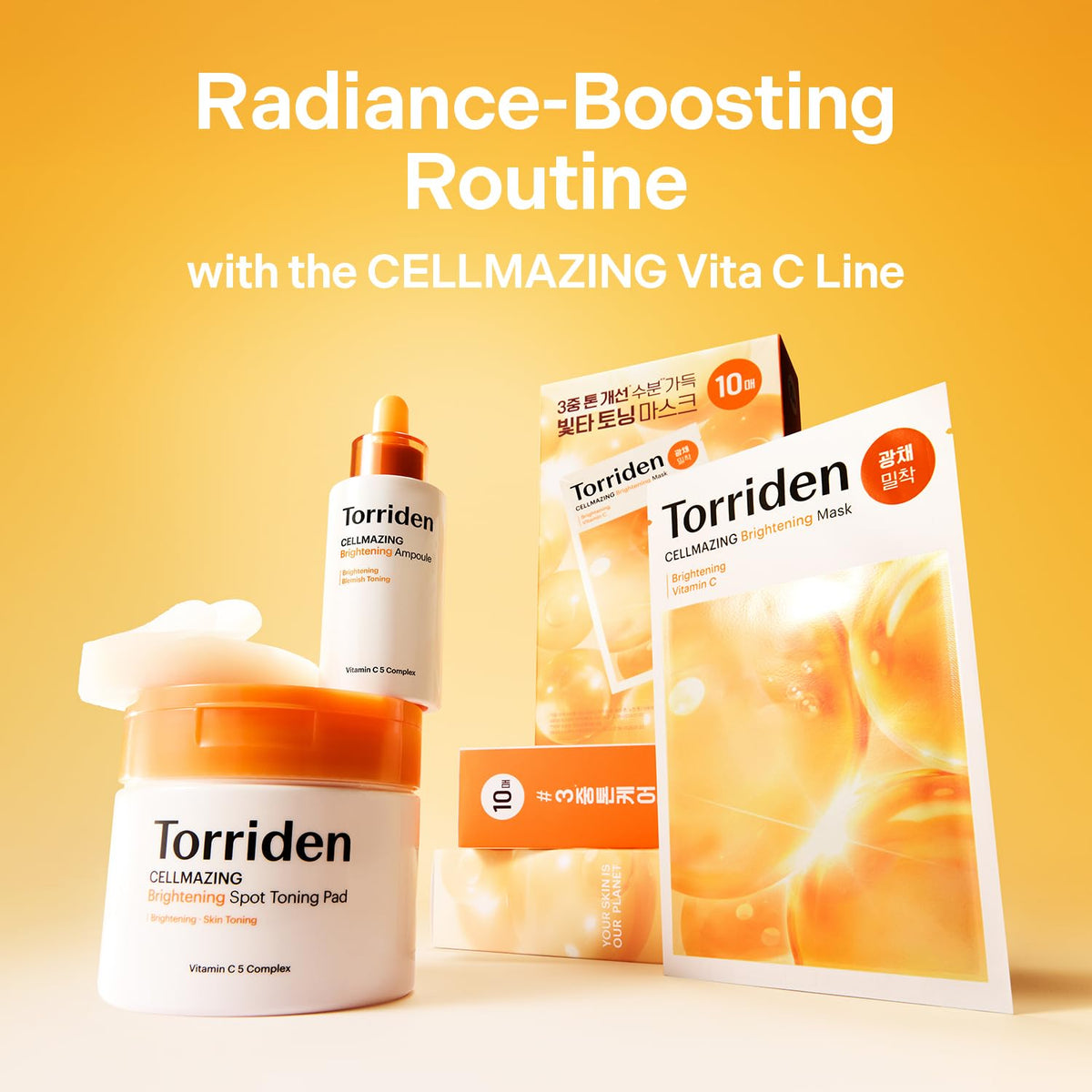 Torriden CELLMAZING Vita C Facial Mask in a beauty setting