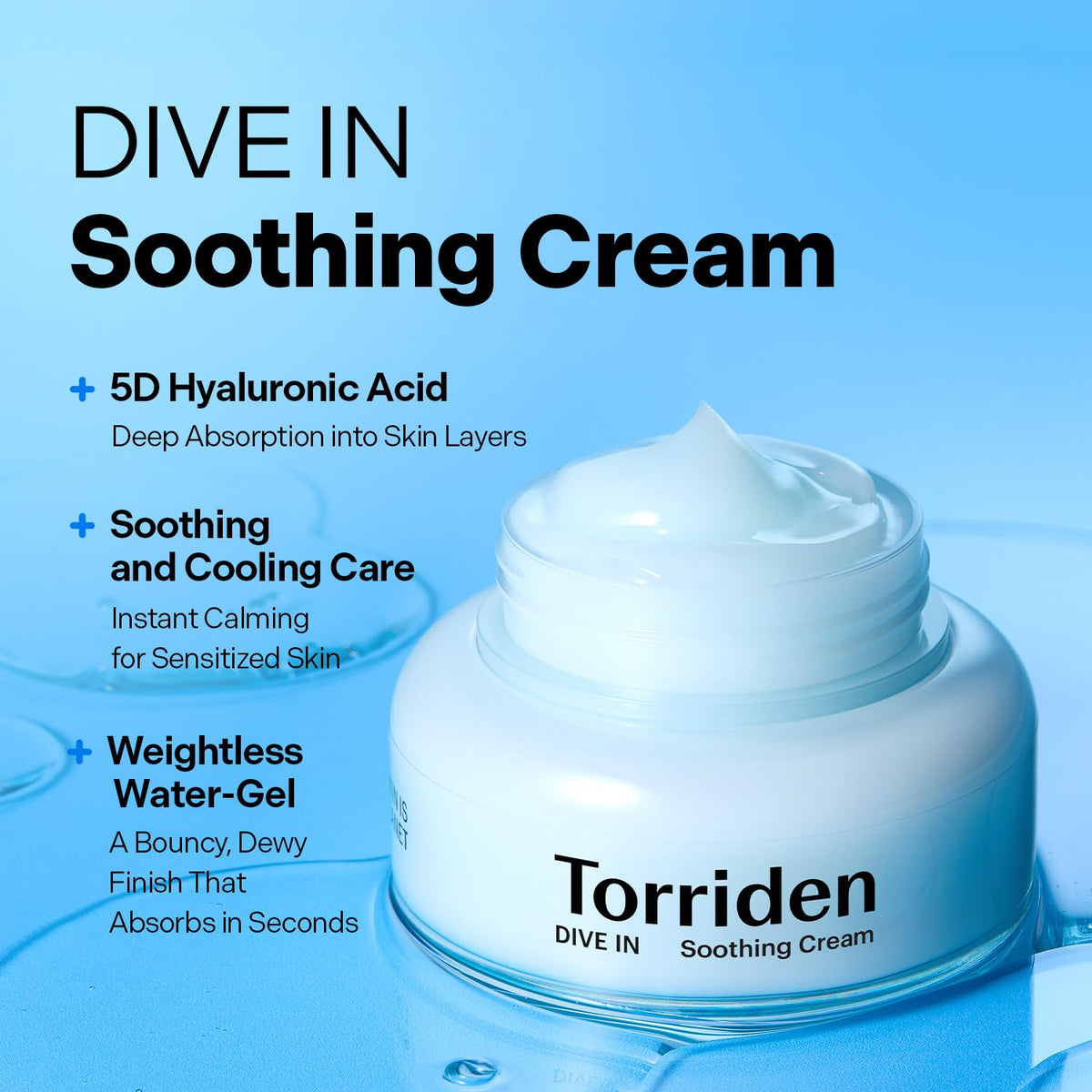 Torriden DIVE IN Hyaluronic Acid Soothing Cream 100ml side view