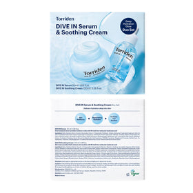 Torriden DIVE IN Serum and Soothing Cream set with natural background