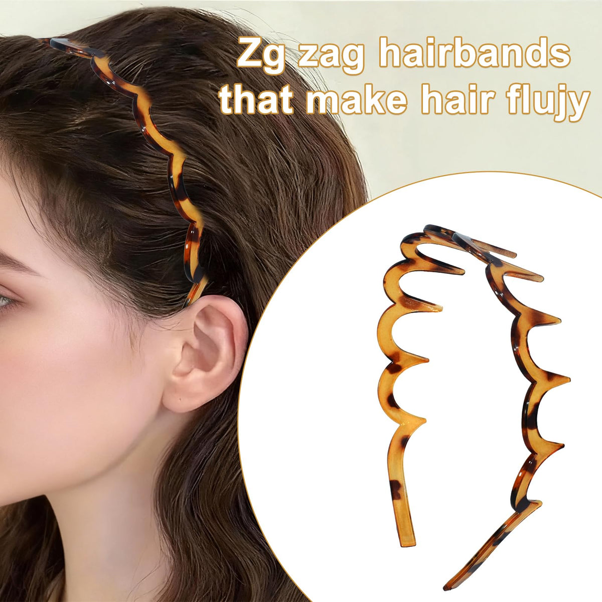 TOSEFES headband on model with loose hair