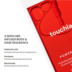 Touchland Body & Hair Fragrance Mist Golden Amber close-up of ingredients