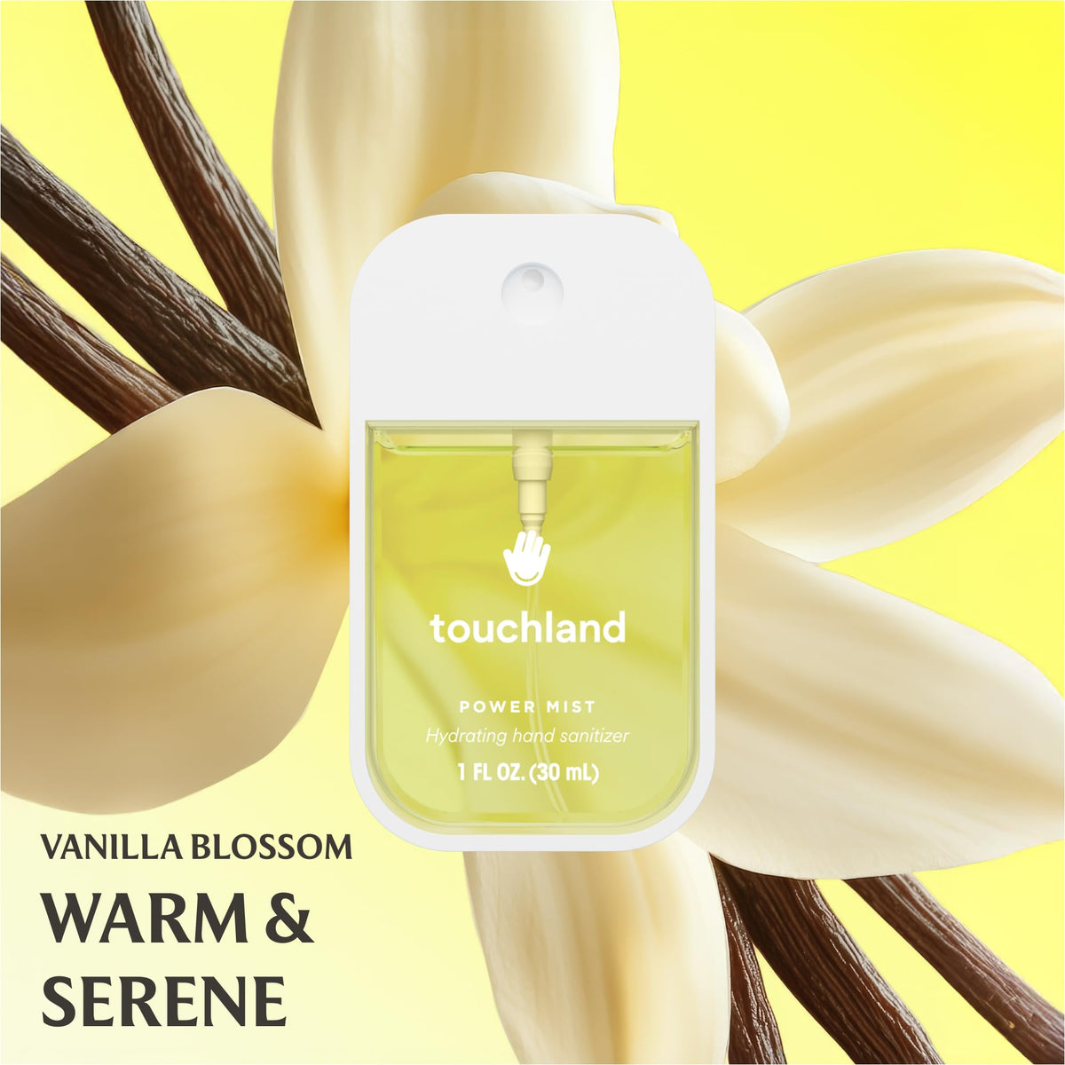 Touchland Body & Hair Fragrance Mist in Vanilla Velvet bottle