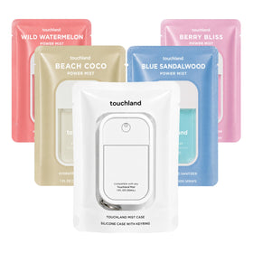 Touchland Dream 5 Gift Set with four hand sanitiser mists and case