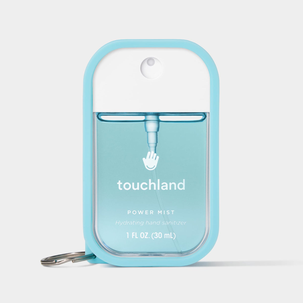 Touchland Frosty Blue Hand Mist Case side view