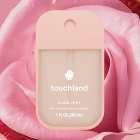 Touchland Glow hand sanitizer in a lifestyle setting