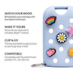 Touchland Hand Mist Case Cloudwave Blue showing interior space for sanitiser