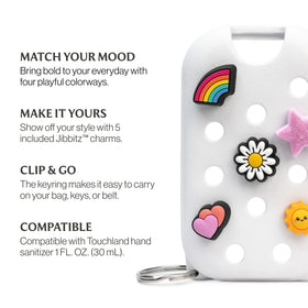 Touchland Hand Mist Case Cosmic White with hand sanitizer bottle inside