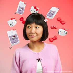 Touchland hand sanitizer spray and case lifestyle scene