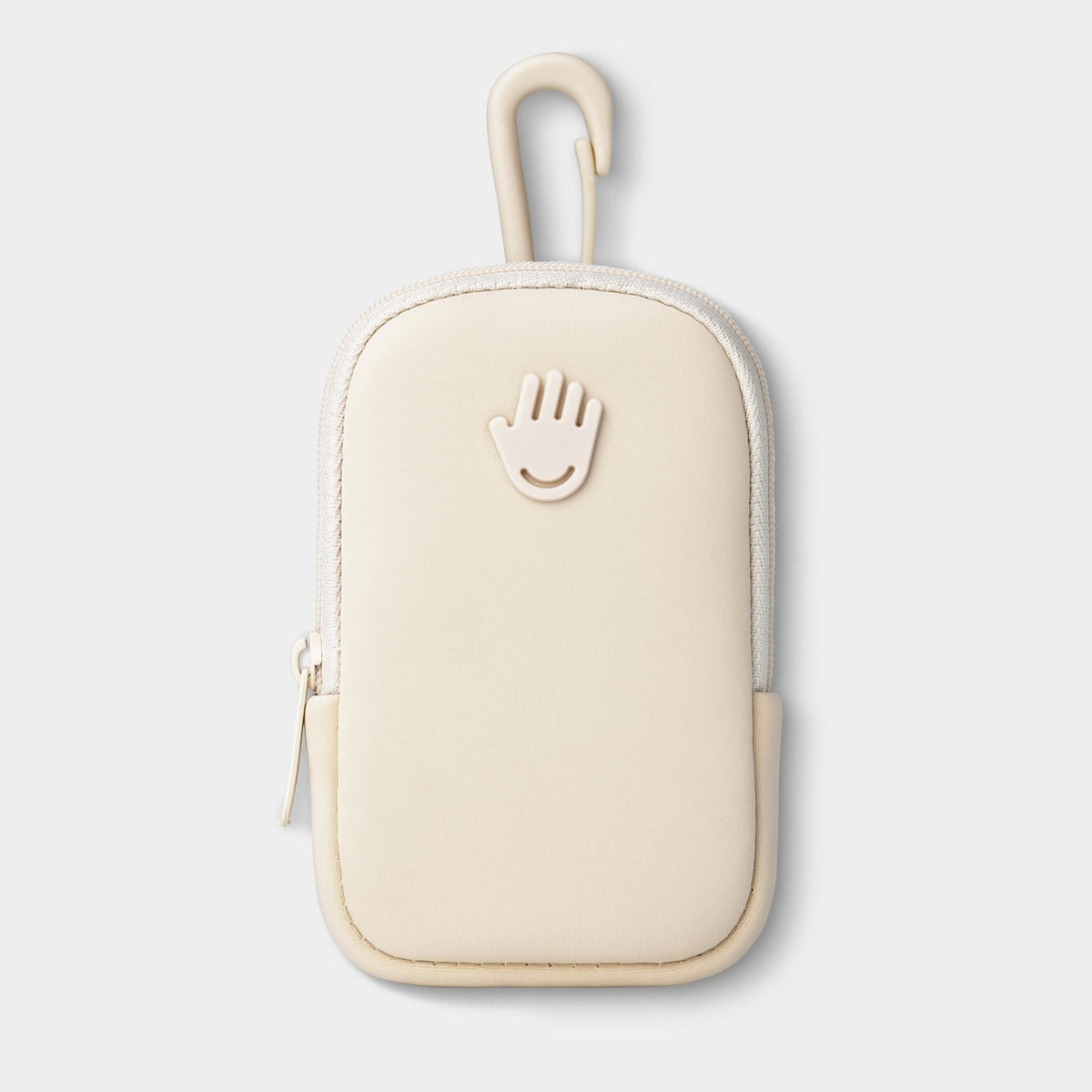 Touchland Ivory Touchette Pouch side view showing snap hook