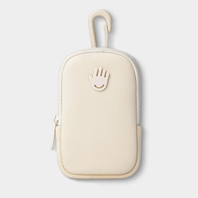 Touchland Ivory Touchette Pouch side view showing snap hook