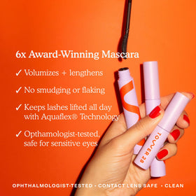 Tower 28 MakeWaves Vegan Mascara packaging with ingredients listed