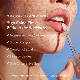 Tower 28 ShineOn Lip Gloss Jelly Chill applicator close-up