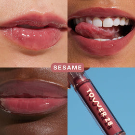 Tower 28 ShineOn Lip Gloss Jelly in Sesame packaging