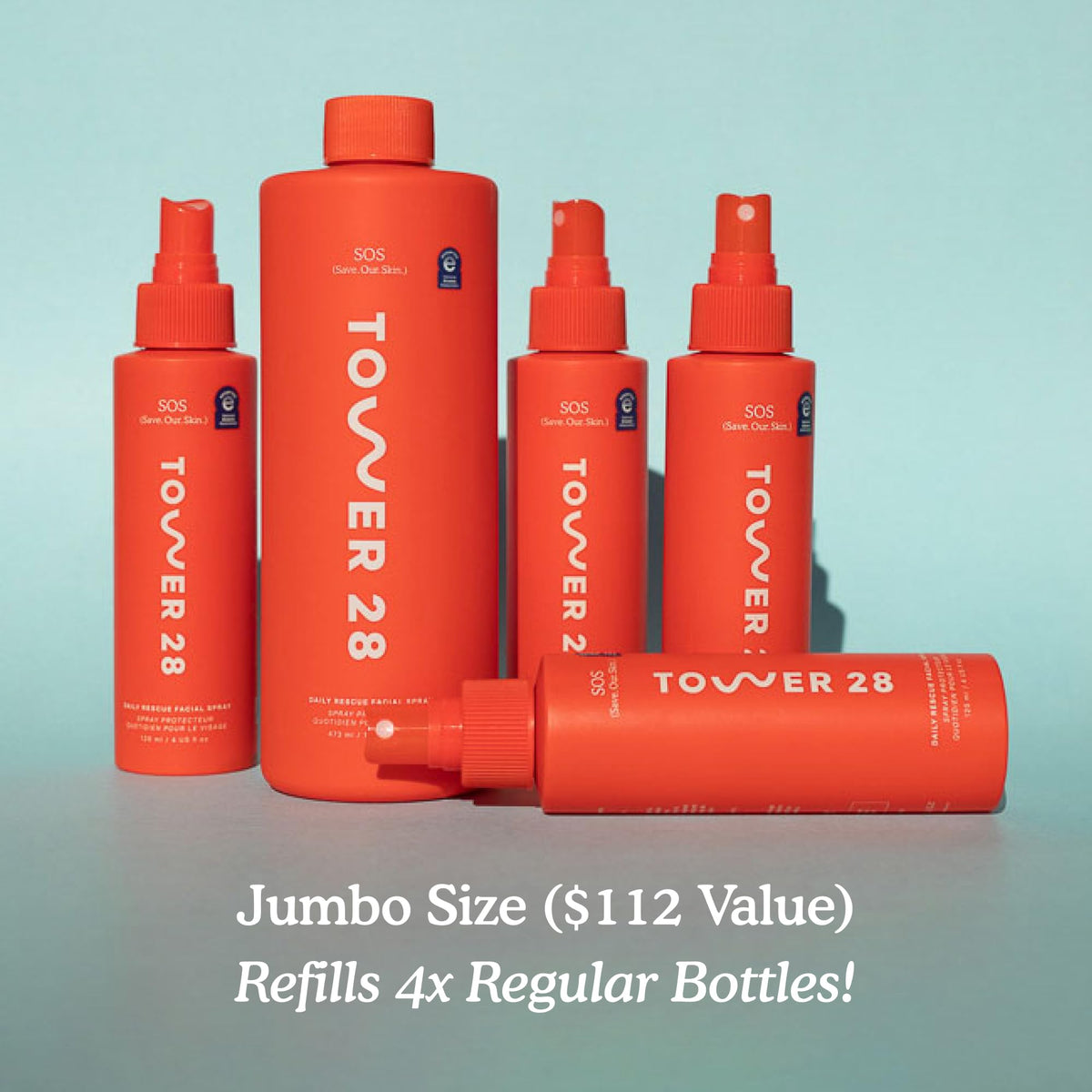 Tower 28 SOS Daily Rescue Soothing Spray 16 oz close-up of nozzle