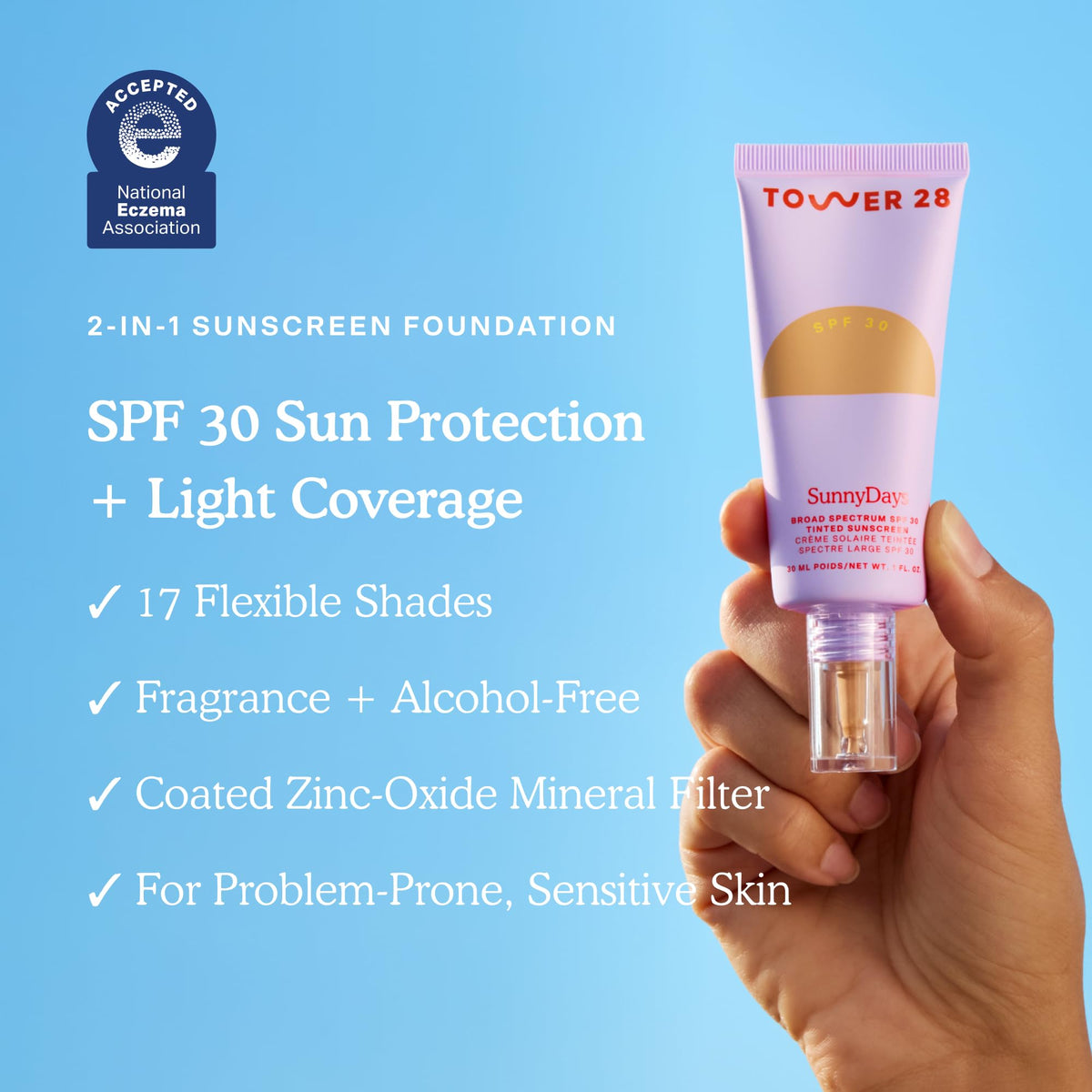 Tower 28 SunnyDays SPF 30 Tinted Sunscreen Foundation packaging