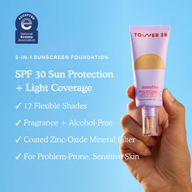 Tower 28 SunnyDays SPF 30 Tinted Sunscreen Foundation Shade 40 packaging