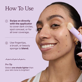 Tower 28 Swipe Serum Hydrating Concealer texture on hand