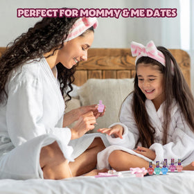 Townley Girl Barbie Nail Polish Set on a table during a sleepover