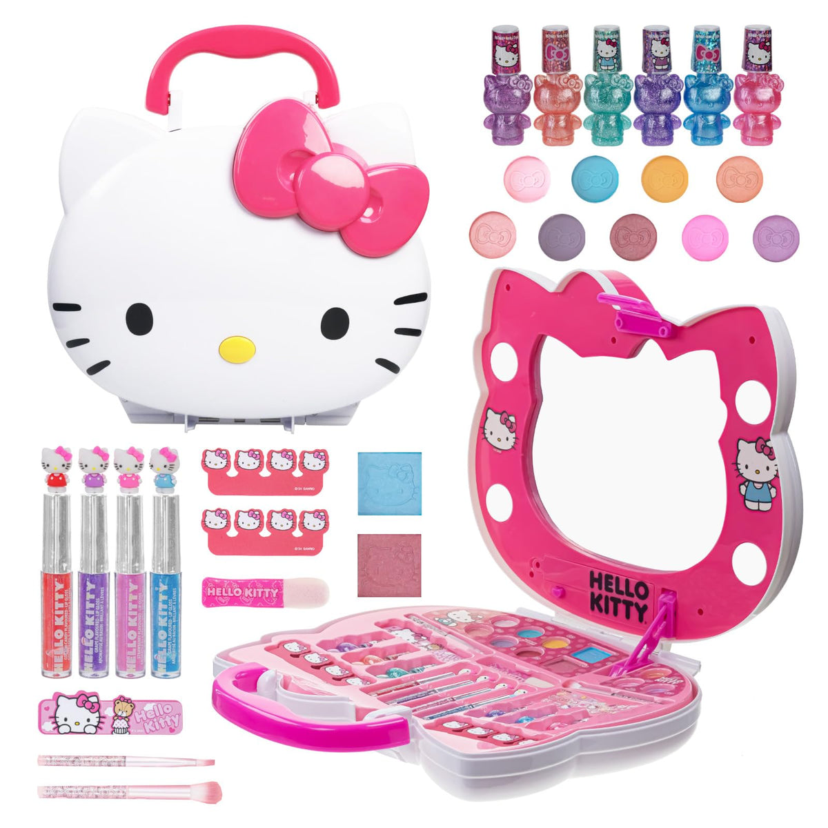 Townley Girl Hello Kitty Face Makeup Vanity Set with light-up mirror