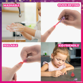 Townley Girl nail polish set displayed on a colourful background