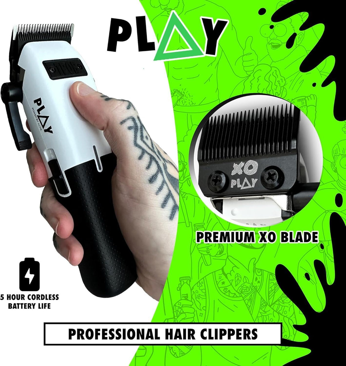 TPOB Barber Hair Clippers side view showcasing the blade