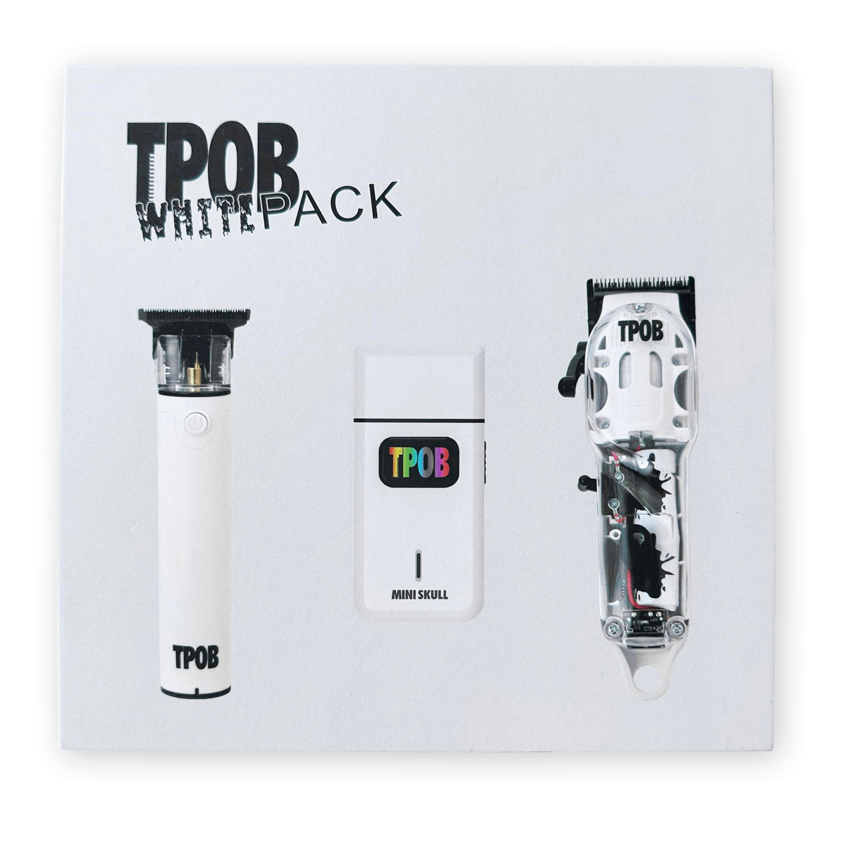 TPOB Hair Clippers Matte White packaging