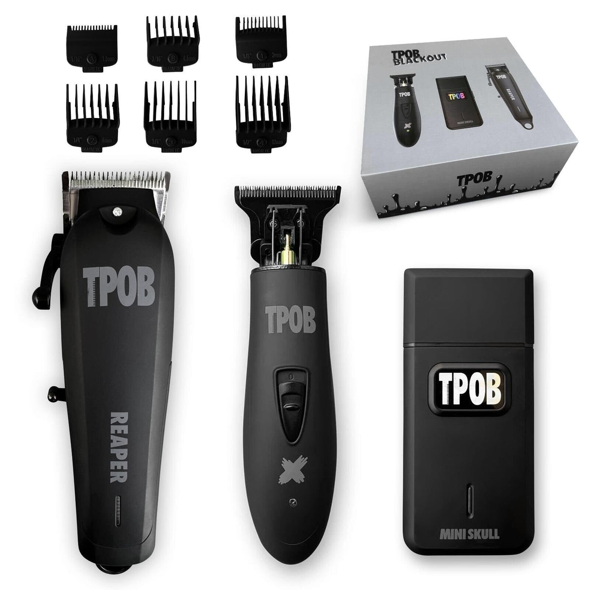 TPOB Hair Clippers Trimmer Set with matte case and fade blade