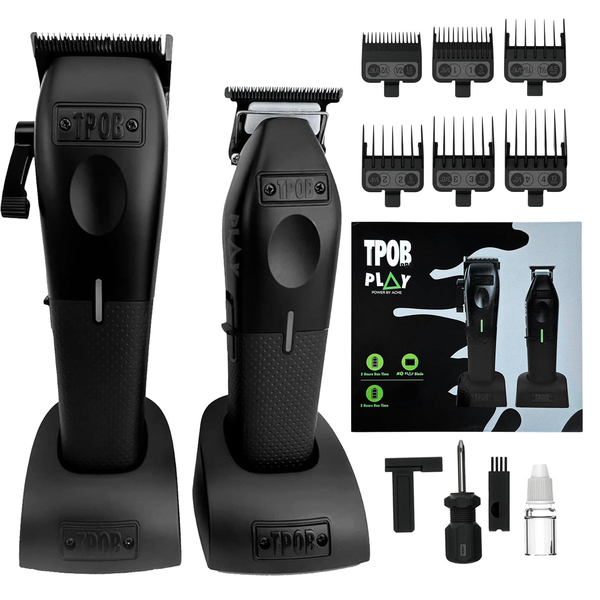 TPOB Play Barber Hair Clipper and Trimmer Set in black