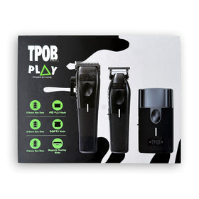TPOB Play Barber Hair Clippers accessories including guide combs