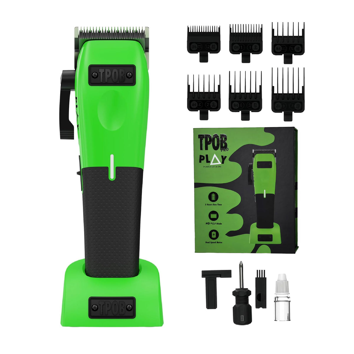 TPOB Play Barber Hair Clippers green model front view