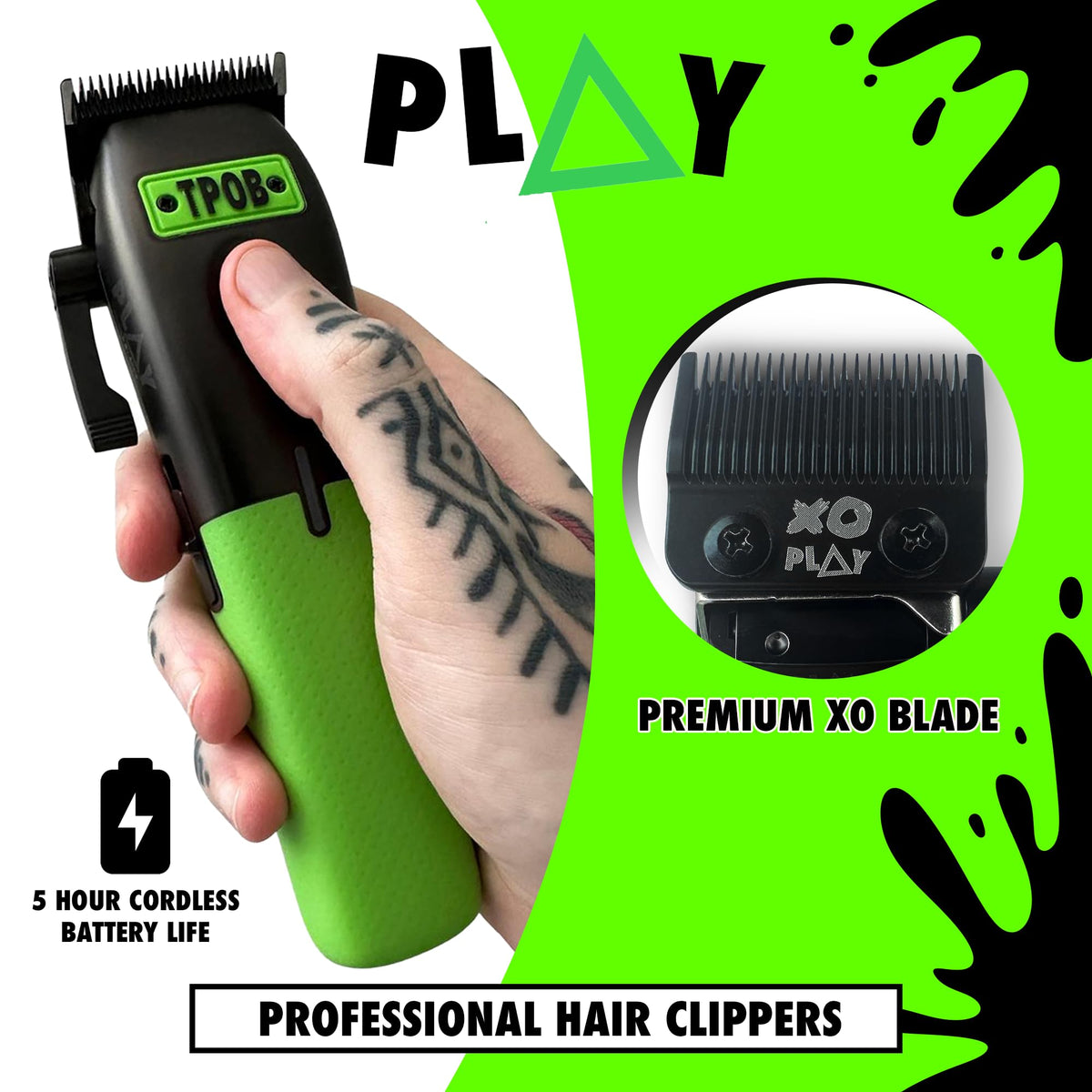 TPOB Play Barber Hair Clippers side view showing blade