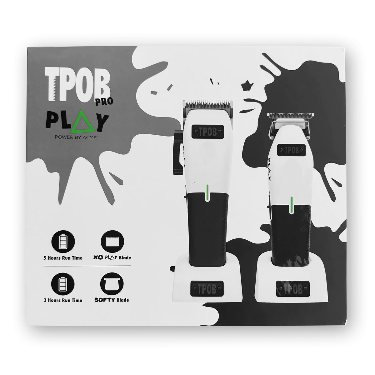 TPOB Play Barber Hair Clippers with guide combs laid out