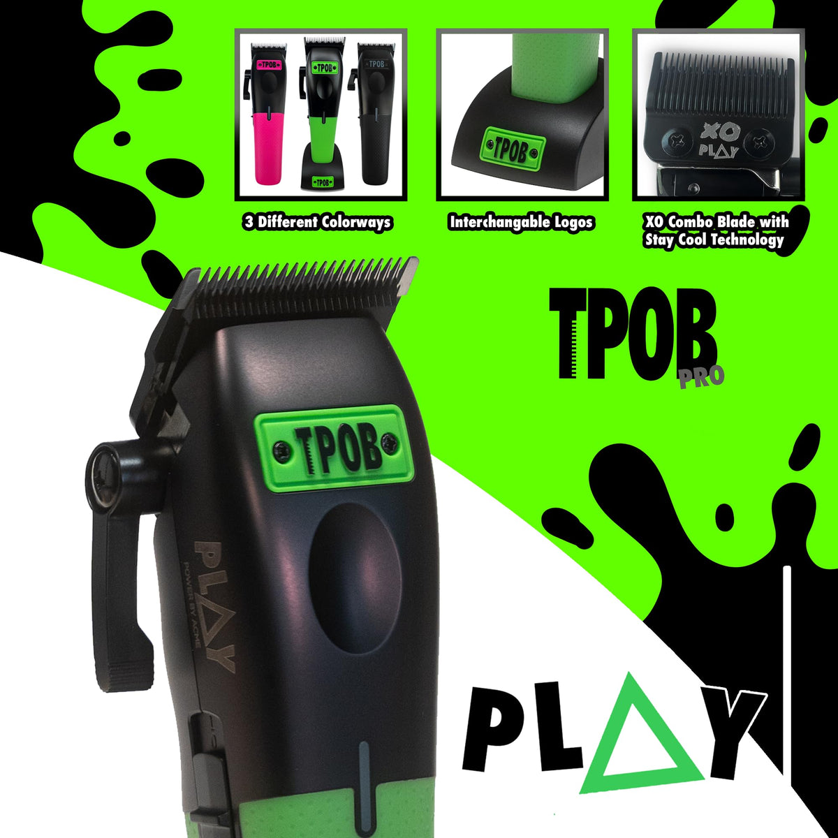 TPOB Play Barber Hair Clippers with interchangeable grips