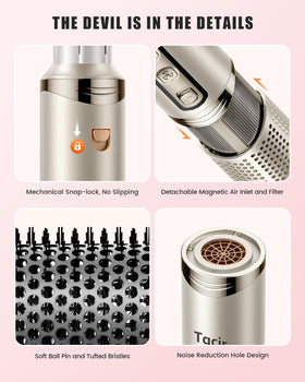 Tqcir 8 in 1 Hot Air Styler in use on hair