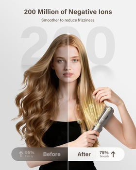 Tqcir Cordless Hair Straightener Brush with curling and straightening heads