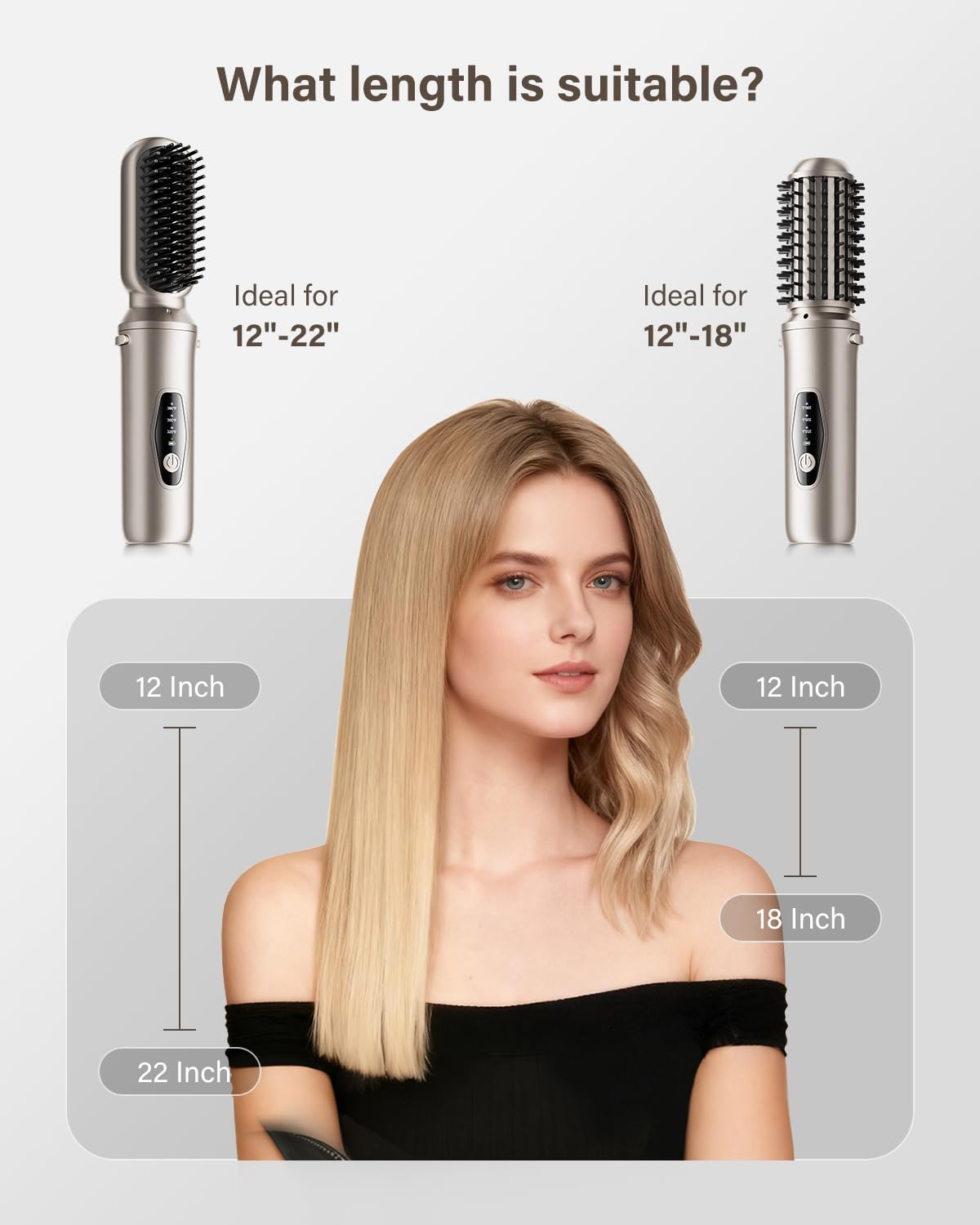 Tqcir Cordless Hair Straightener Brush with sleek design