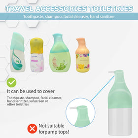 TRANOMOS Silicone Covers displayed with travel toiletries