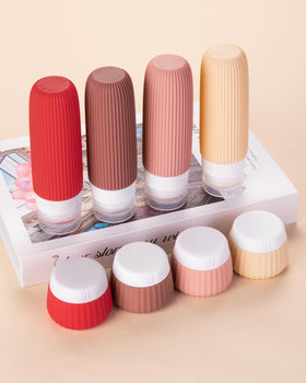 Transparent bag containing Mrsdry travel bottles