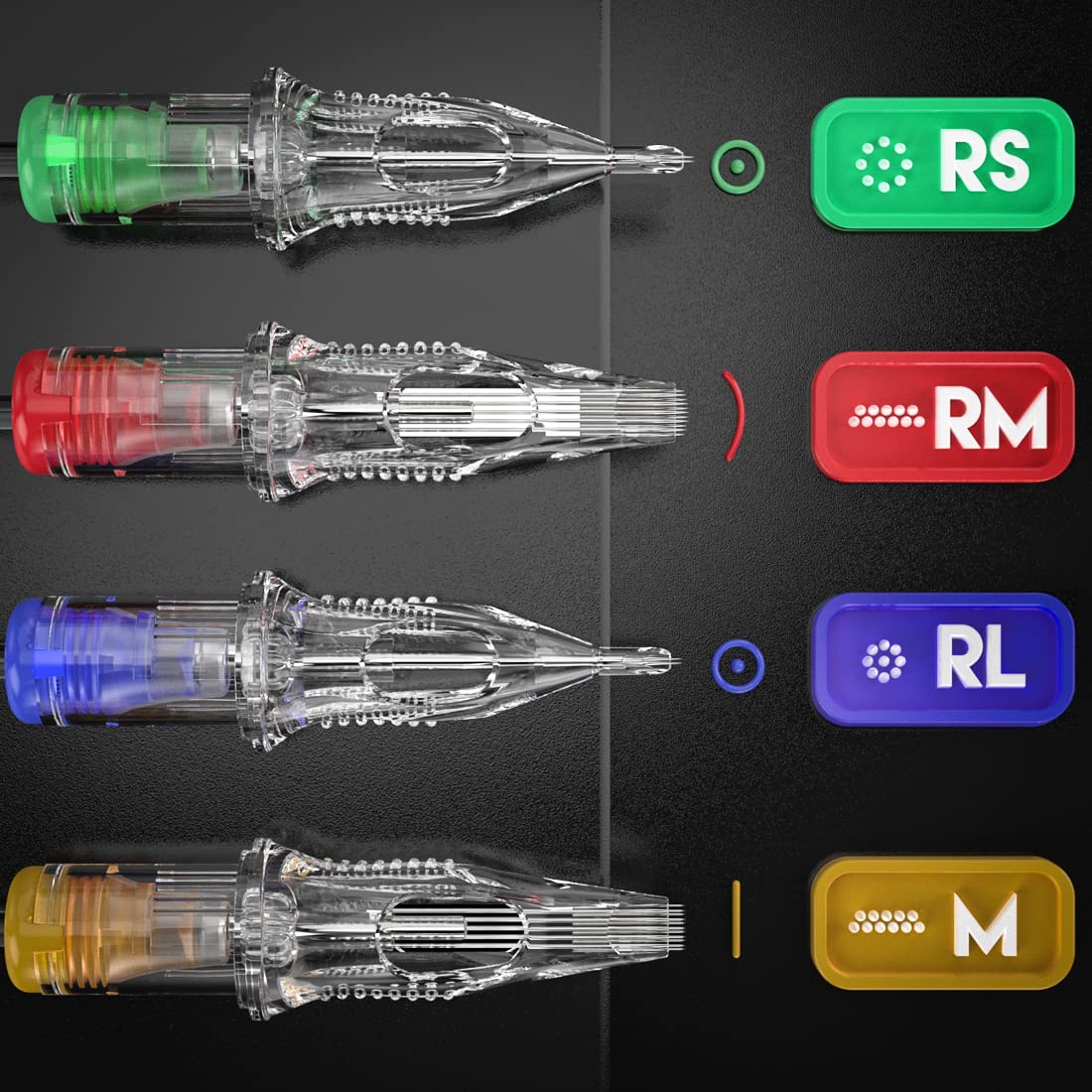 Transparent cartridge of Dragonhawk Tattoo Needle for ink monitoring