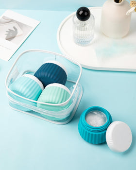 Transparent toiletry bag with Mrsdry Travel Containers
