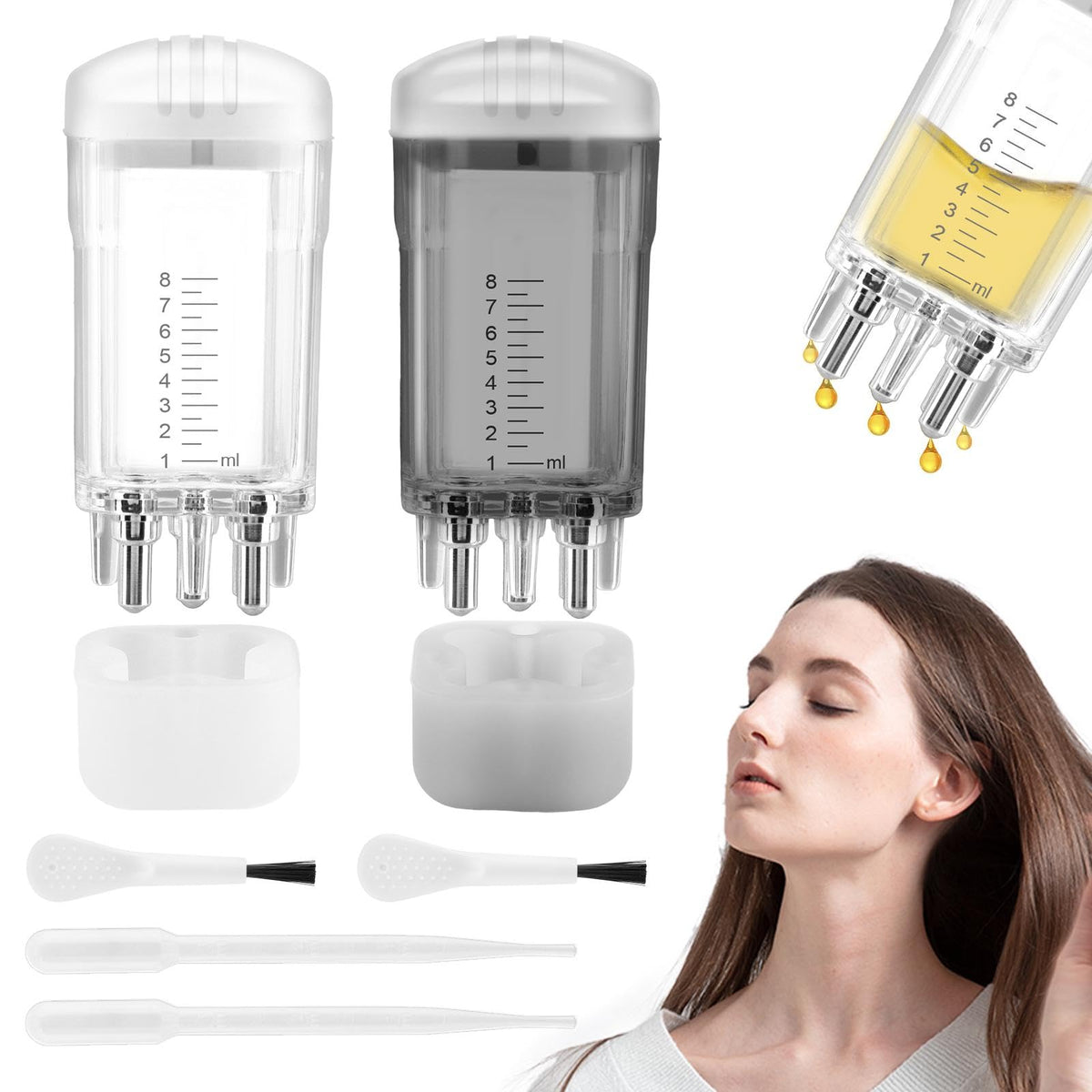 Trasylph Scalp Applicator Comb front view with silicone design